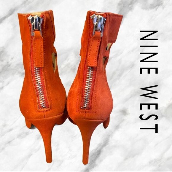 Nine West Delfina Red Leather Gladiator Heels 5.5 - Picture 4 of 5